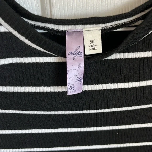 Alya - Women’s Black and White Striped Summer Dress size M - Picture 2 of 7